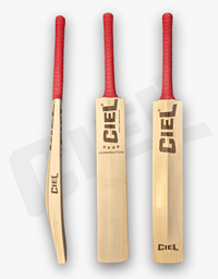Dominator Edition Grade 1+ English Willow Bat – Showcasing all three views (side, back, and front) of this premium bat, designed for superior power, balance, and performance in leather ball cricket.
