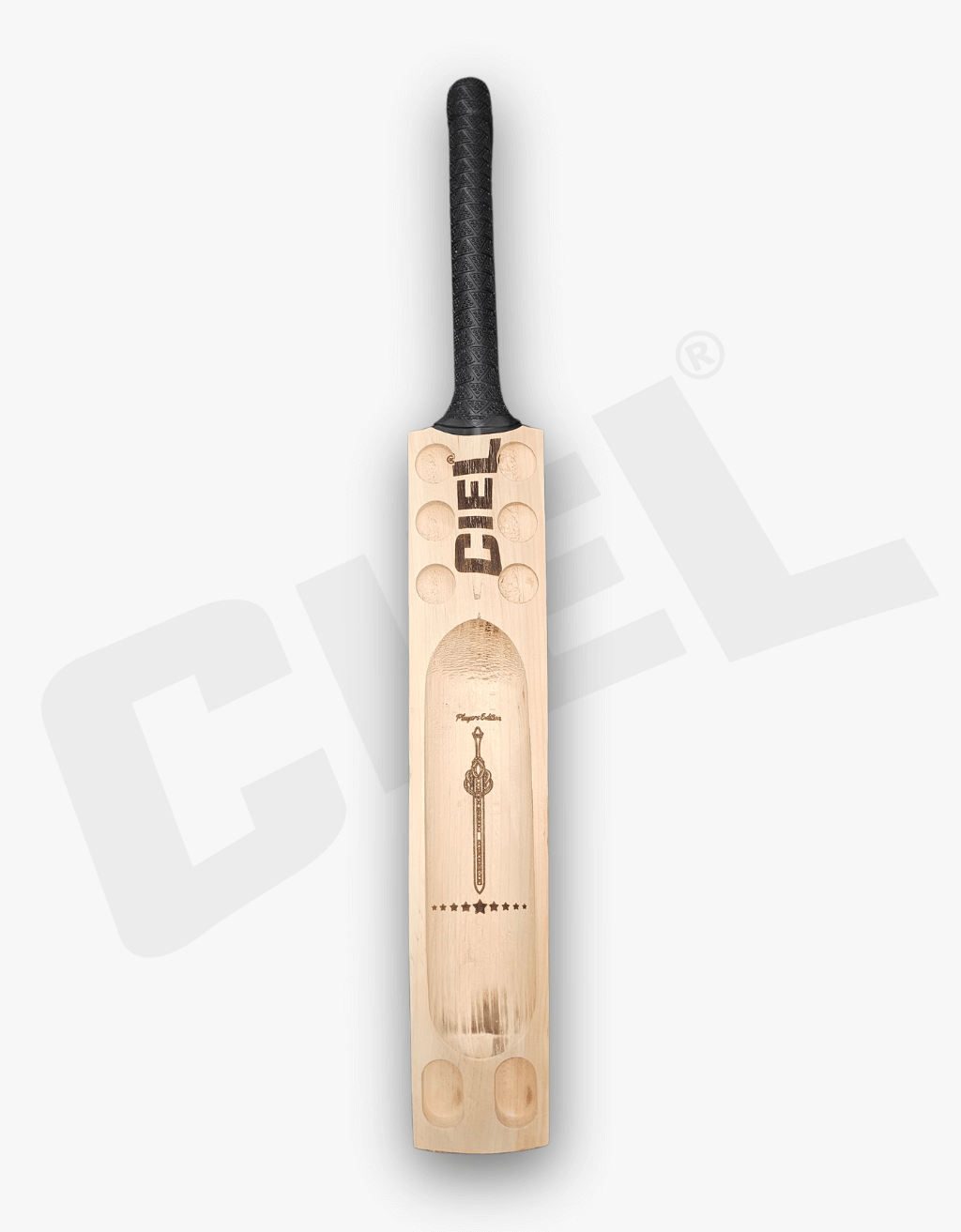 Gladiator Player Grade English Willow Bat – Back view showcasing the premium grain structure, excellent balance, and high-quality craftsmanship, ideal for leather ball cricket.