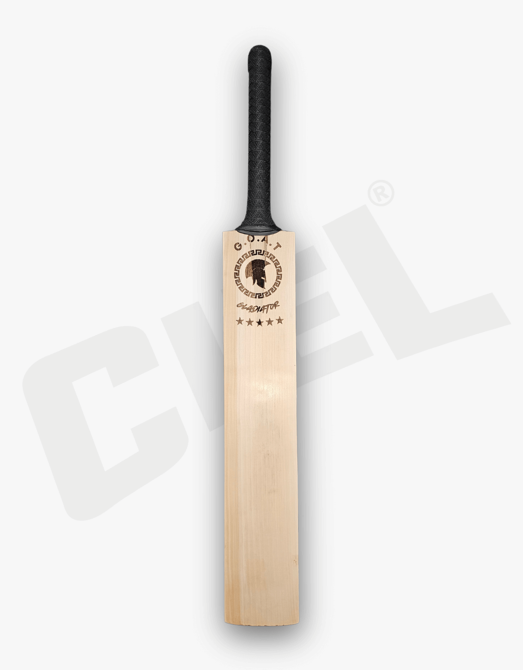 Gladiator Player Grade English Willow Bat – Front view highlighting the premium grain, thick edges, and exceptional craftsmanship designed for top-level leather ball cricket performance.