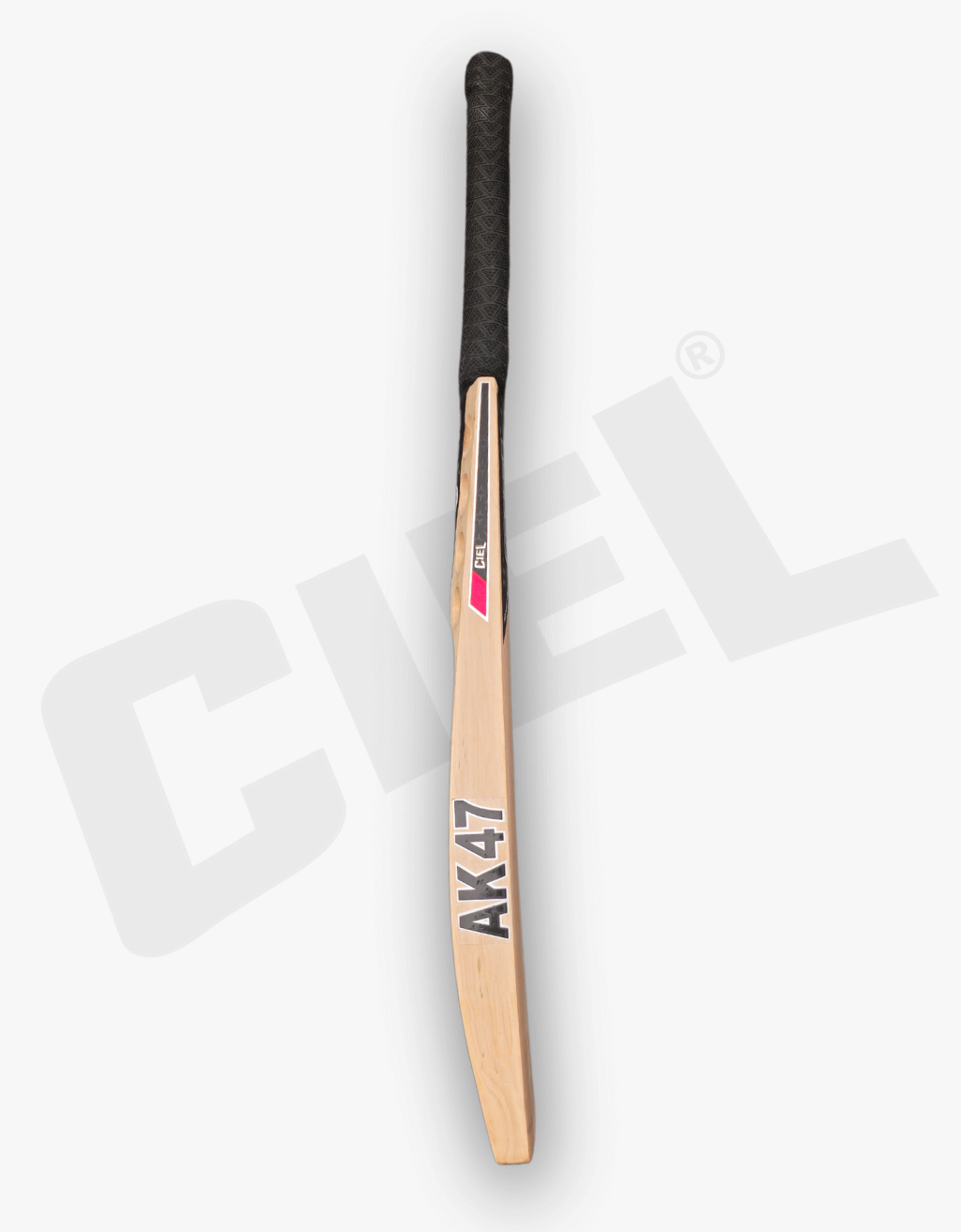 Side profile of Sixer Edition Hard Tennis Cricket Bat showing thick 45mm edges and full spine