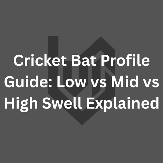 Cricket bat profile guide low mid high swell — Dominator all views showing the side profile, swell and spine. Ciel Sports Meerut.