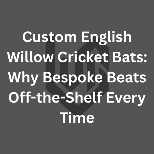 Custom English willow cricket bat bespoke guide — Dominator Grade 1+ front side and back views. Ciel Sports manufacturer direct from Meerut.