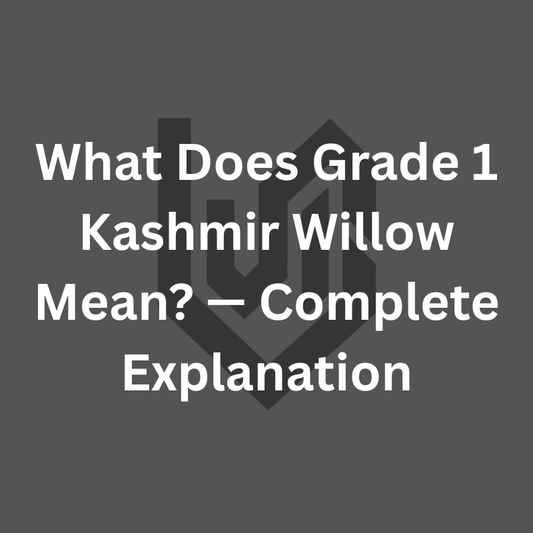 Grade 1 Kashmir Willow explained by the manufacturer — grading criteria, grain counts, the difference from Grade 1+, how to verify quality before buying and why it matters for tennis cricket. Cielsports Meerut.