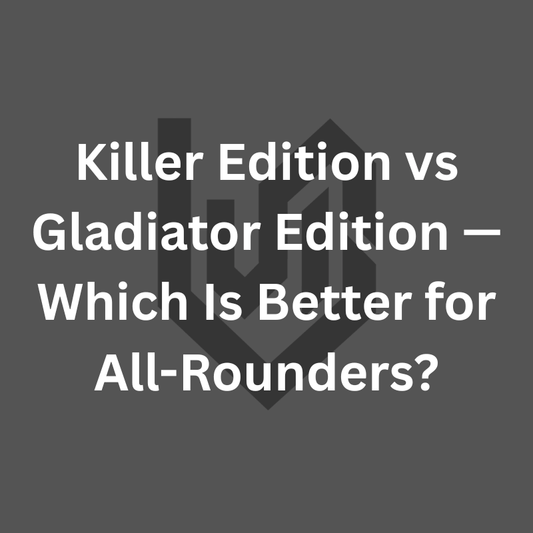 Killer Edition vs Gladiator Edition cricket bat — which is better for all-rounders? The manufacturer's honest comparison — shot by shot, colony cricket performance, player profiles and final verdict. From ₹3,499.