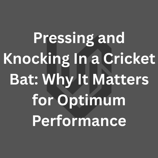 Pressing and knocking in a cricket bat for optimum performance — Dominator Grade 1+ English willow front view. Ciel Sports Meerut.