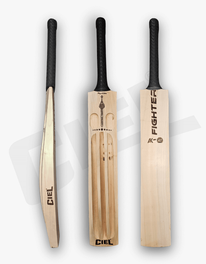 Fighter Bat displayed from side, front, and back angles highlighting its premium build and design.
