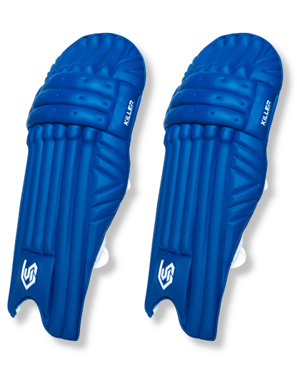 Killer Edition cricket batting pads in blue — pair shown front-on — Ciel Sports Meerut