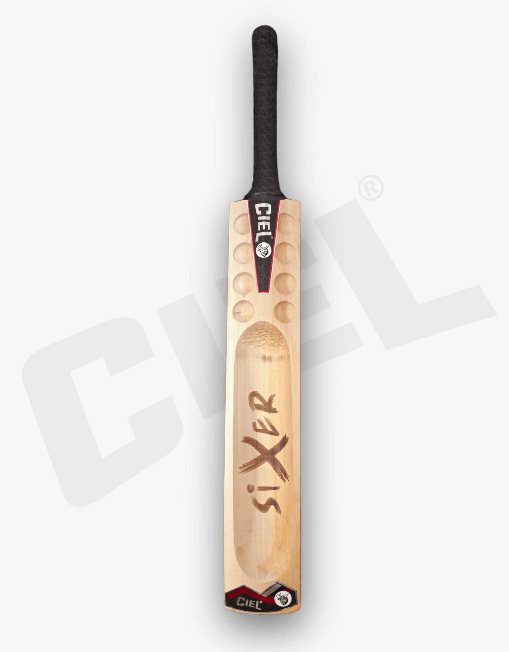 Back view of Sixer Edition Hard Tennis Cricket Bat with scoop design and Kashmir willow grains